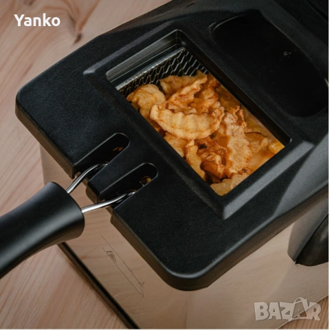 Фритюрник Voltz, 2000W, 2л./ 3л., демонтиращ се съд, капак и филтър,инокс, 2 ГОДИНИ ГАРАНЦИЯ, снимка 4 - Фритюрници - 54090280