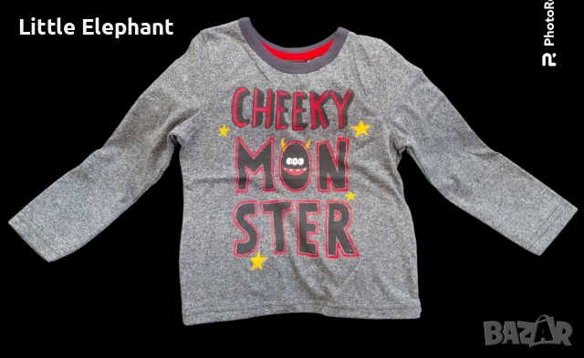 Блузка с дълъг ръкав за момченце на 12-18 месеца"Cheeky monster",Англия/нова