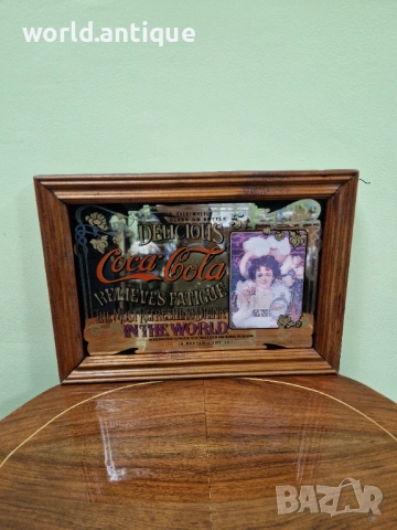 Уникално рядко антикварно колекционерско рекламно огледало Coca Cola, снимка 3 - Антикварни и старинни предмети - 53214415