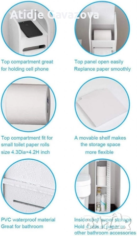 Водоустойчив шкаф за баня,ултра тънък рафт за съхранение,подходящ за малки пространства, снимка 5 - Шкафове - 52823227