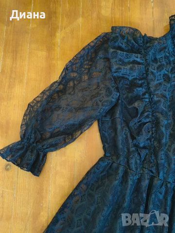 Черна дантелена рокля , снимка 5 - Рокли - 46110573