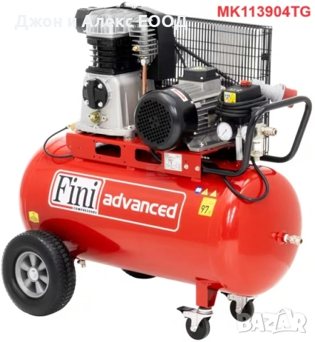 Мобилни компресори Fini 115–400 л/мин, 220–400 V, резервоар 50–90 л, снимка 2 - Компресори - 53632326