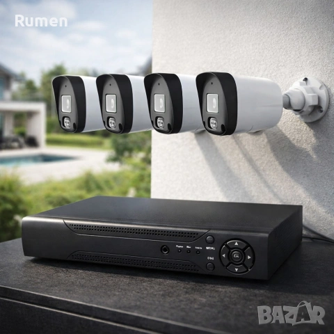 Професионален комплект за сигурност с 4 камери 