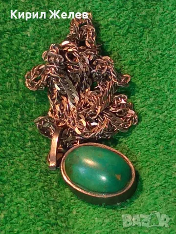 СТАРИНЕН СРЕБЪРЕН РЕТРО ПЕНДАНТ с НАТУРАЛЕН ЗЕЛЕН НЕФРИТ и СРЕБЪРНА ВЕРИЖКА МАРКОВО СРЕБРО 975 43300, снимка 17 - Антикварни и старинни предмети - 49917719
