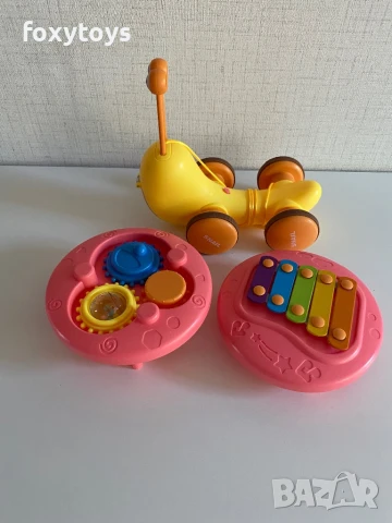 Охлювче за дърпане - 4 в 1 - ксилофон - в розов и зелен цвят, снимка 13 - Образователни игри - 51119479