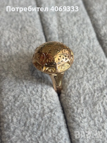 Златен пръстен от едно време като нов 14 карата, снимка 3 - Пръстени - 54175038