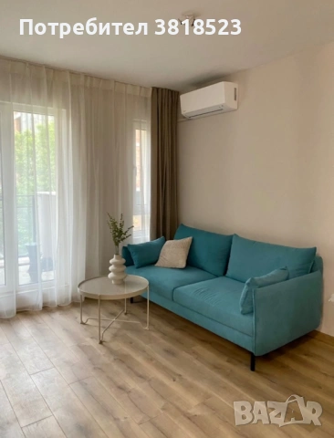 Триместен ъглов диван в тюркоазено синьо, снимка 2 - Дивани и мека мебел - 53502244
