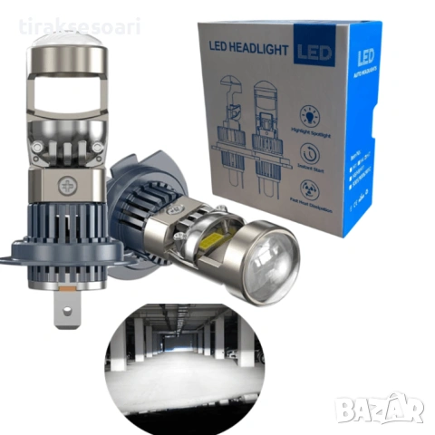 H7 LED крушки с лупа 240W 1:1 комплект 2бр директен монтаж 30000lm