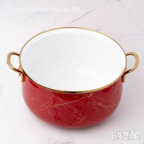 Тенджера Goldmann GM 8017-26R, 26x16см.\8.5л., Емайл, Индукция, Червена, снимка 4 - Съдове за готвене - 45504590