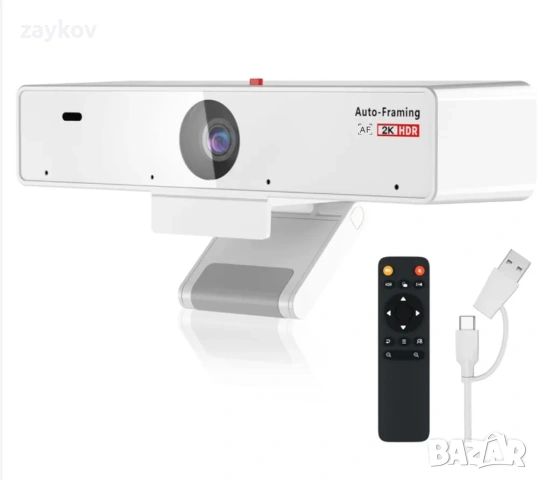 Nuroum V21-AF 2K уеб камера с автофокус за компютър с 4 микрофона с шумопотискане