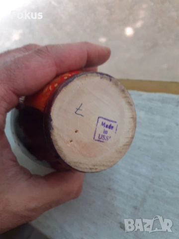 Стара руска кукла матрьошка с интарзия 7 броя, снимка 5 - Антикварни и старинни предмети - 53423151