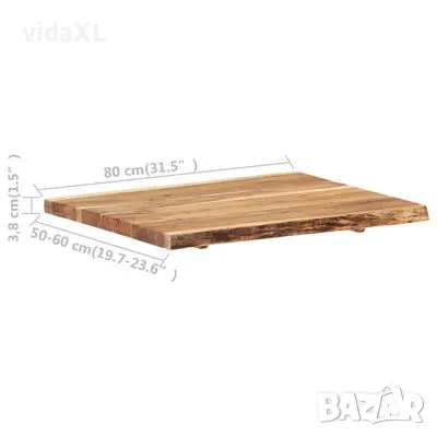 vidaXL Плот за маса, акациево дърво масив, 80x(50-60)x3,8 cм(SKU:286330), снимка 7 - Други - 49062407