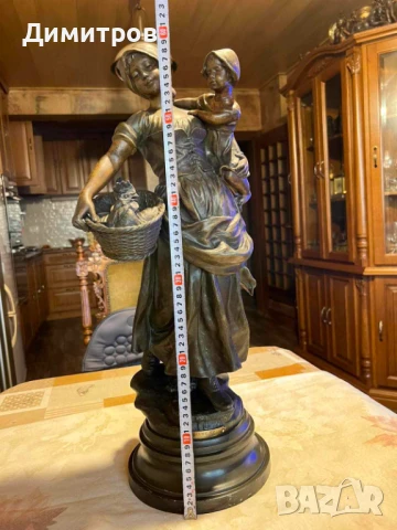  Огромна антикварна фигура статуетка 