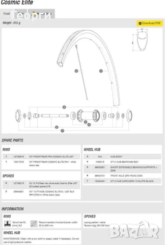 Капли Mavic Cosmic Elite, снимка 9 - Части за велосипеди - 53988405