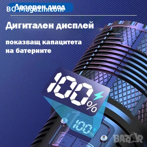 Мощен далекобоен професионален LED лазерен прожектор тактически ръчен фенер за лов риболов къмпинг, снимка 2 - Къмпинг осветление - 51178849