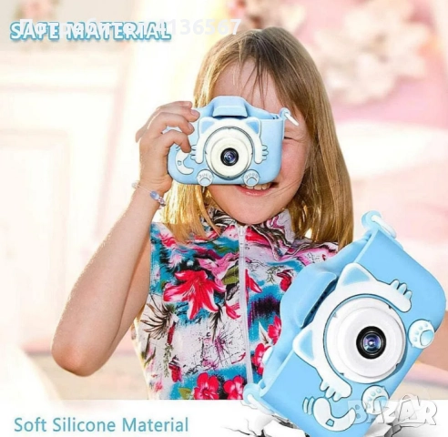 X11s Дигитална Камера 2.0mp За Деца Със Силиконов Калъф - Син, Розов, снимка 2 - Други - 52495342