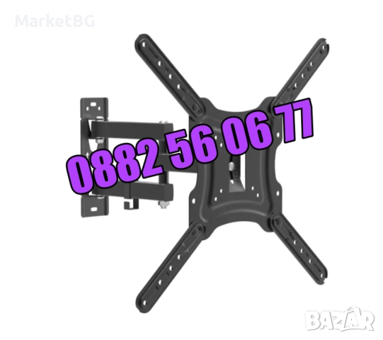 Въртяща стойка за телевизор за стена 14-55", подвижна стойка до 50кг, снимка 4 - Стойки, 3D очила, аксесоари - 52502674