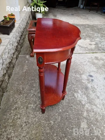 Прекрасна антикварна английска дървена конзолна масичка , снимка 8 - Антикварни и старинни предмети - 50166103