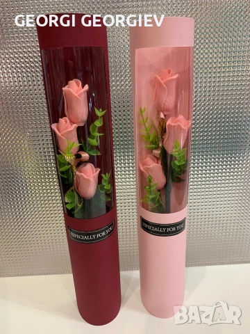 цветя изработени с глицеринов ароматен сапун и Българска роза 🌹, снимка 3 - Изкуствени цветя - 53643688