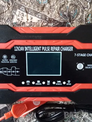 Зарядно устройство за акумулатори на автомобили, мотоциклети, скутери, камиони и други.12v-24v., снимка 2 - Аксесоари и консумативи - 48401614