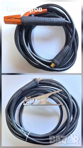 Електрожен кабели 25mm² ръкохватка и щипка маса-дължина 5м. всеки, байонет 9мм 