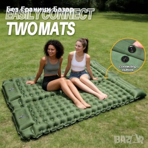 Нов самонадуваем матрак за къмпинг туризъм с вградена възглавница за сън, снимка 6 - Спални и легла - 53888101