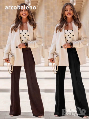 Широки дамски панталони с джобове Clarisse, 2цвята 