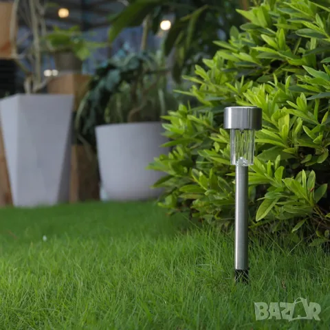 Комплект от 6 броя соларни градински LED лампи за оформяне на алеи и зони, снимка 2 - Други стоки за дома - 50383248