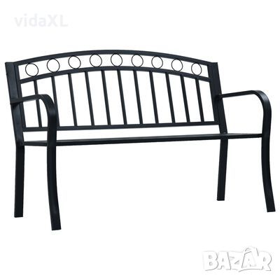 vidaXL Градинска пейка, 125 см, черна, стомана(SKU:47942, снимка 1 - Градински мебели, декорация  - 45538686