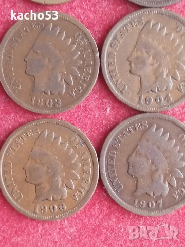 1 цент 1900,1,2,3,4,5,6,7,8 г. САЩ, снимка 4 - Нумизматика и бонистика - 54237839