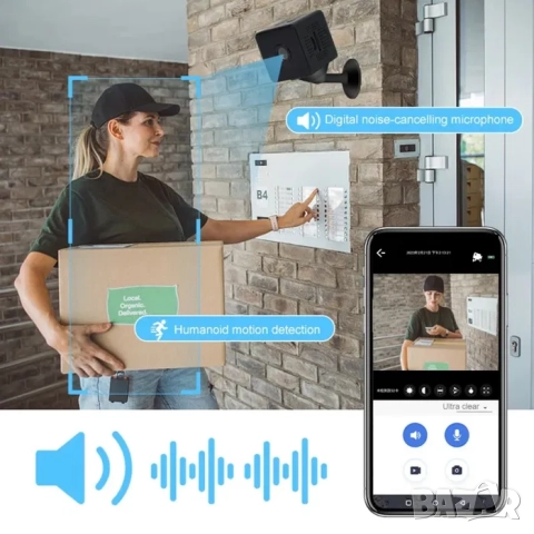 Мини Камера за наблюдение, Full HD 1080P, нощно виждане, снимка 5 - HD камери - 52164140