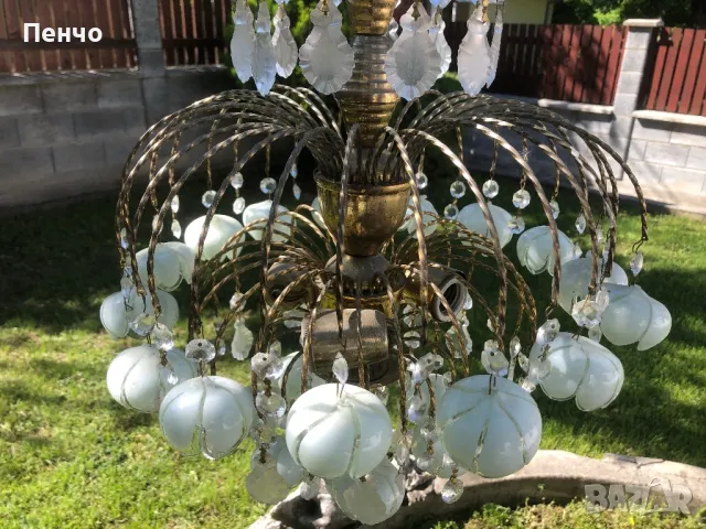 старинен кристален полилей, снимка 8 - Антикварни и старинни предмети - 50341982