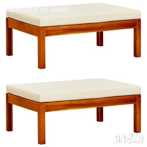 Градинска пейка със сенник и табуретки за крака, акация масив Код P509, снимка 5 - Градински мебели, декорация  - 50279185