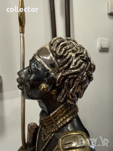 Италианска сребърна фигура Clarté от серията на Masai. №7989, снимка 9 - Антикварни и старинни предмети - 53933789