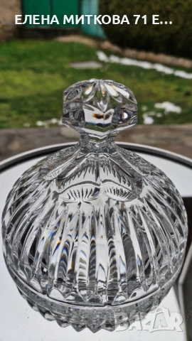 Масивна кристална бонбониера с капак, снимка 6 - Други - 53634013