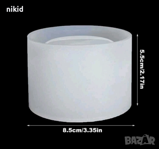 3D широк нисък цилиндър кръг саксия силиконов молд форма калъп смола сапун гипс шоколад свещ кашпа, снимка 6 - Форми - 51726819