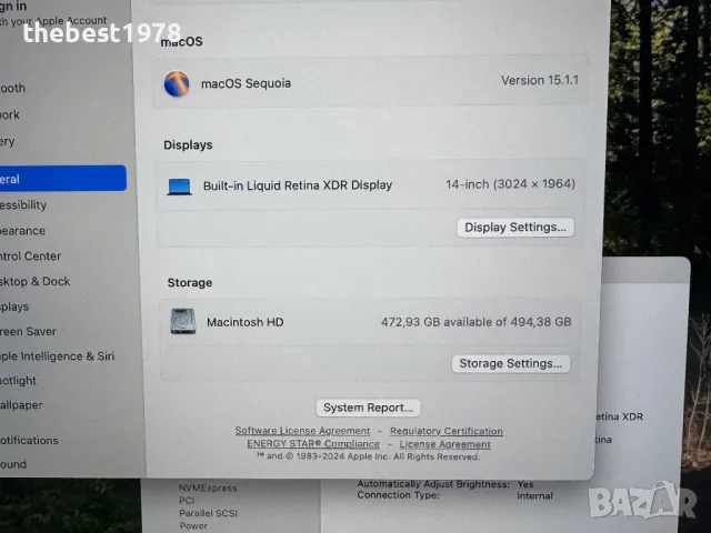 MacBook Pro 14 M3 Pro`11 CPU/14 GPU/18GB RAM/512GB SSD/Гаранция 1г/Бат 99%, снимка 7 - Лаптопи за работа - 48195284