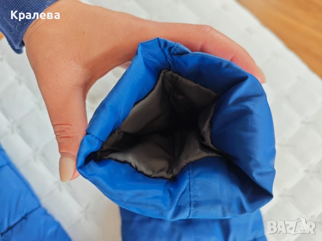 Зимно Дамско яке Бенетон в син цвят, снимка 4 - Якета - 50918046