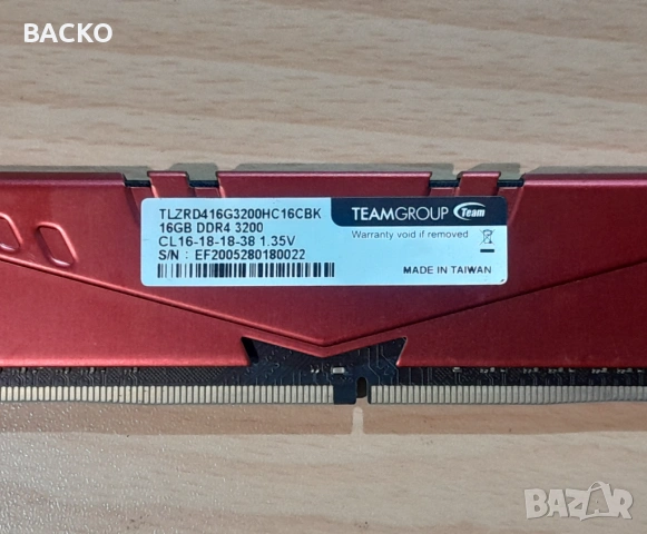 Рам памет TEAMGROUP 16Gb ddr4 3200MHz, снимка 4 - RAM памет - 54009565