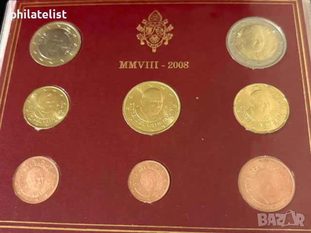Ватикана 2008 г. - комплектен сет от 1 цент до 2 евро BU, снимка 3 - Нумизматика и бонистика - 51991133