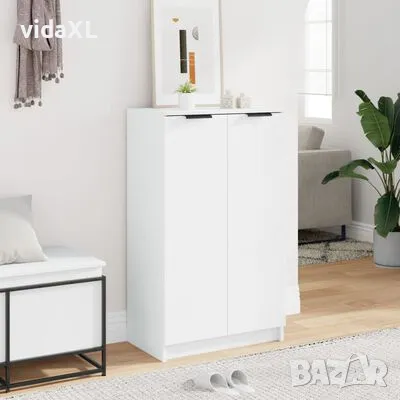 vidaXL Шкаф за обувки, бял, 59x35x100 см, инженерно дърво(SKU:811439), снимка 3 - Шкафове - 49397775