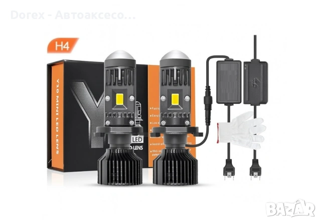 LED крушки с лупа Y10 H4 – 6000K, 6400LM, CANBUS
