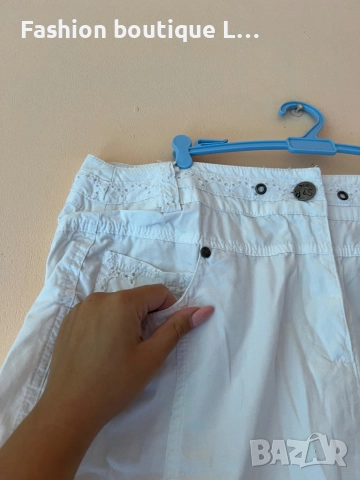 Бяла пола с джобове 40 размер 100% памук 🤍, снимка 3 - Поли - 51846084