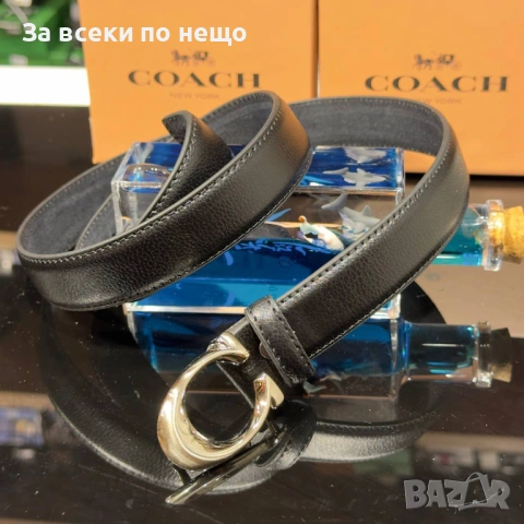 Coach Унисекс Черен Колан Естествена Кожа В Кутия🔝Дамски Колан Хермес🔝Мъжки Колан Код SK469, снимка 2 - Колани - 53028103