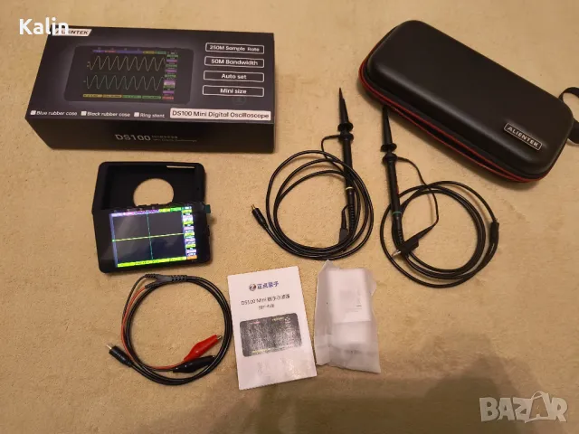 Alientek DS100 50Mhz 250M 3.5IPS Двуканален осцилоскоп с генератор, снимка 6 - Друга електроника - 49741288