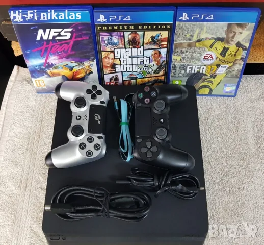 SONY SonyPlaystation 4 PS4 Slim конзола + 2 контролера и 3 игри, снимка 1 - PlayStation конзоли - 47188197