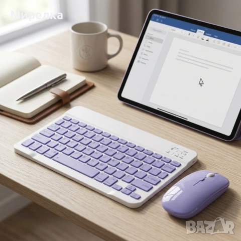 Комплект Bluetooth клавиатура и мишка – ултратънки, презареждащи се, мултифункционални