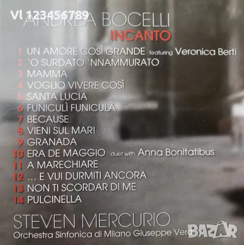 CD - Andreа Bocelli IN CANTO, снимка 2 - CD дискове - 47644575