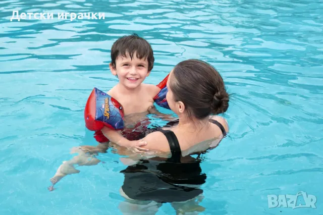 Надуваеми раменки Спайдармен Bestway, 23х15 см, за деца 3-6 г., червени, Spiderman , снимка 4 - Надуваеми играчки - 49981031