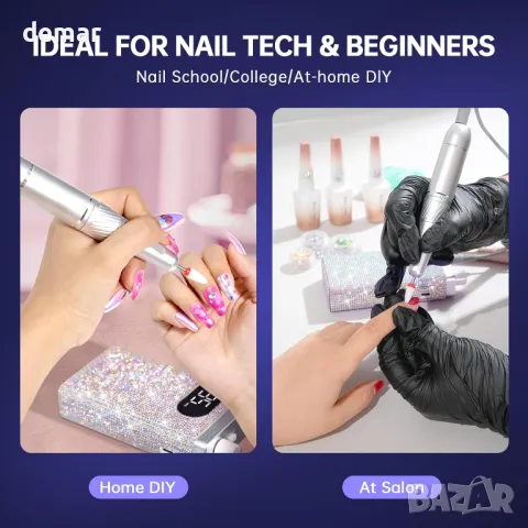 Безжична пила за нокти CHRISTINE SHELLY 35000RPM, презареждаща се, снимка 7 - Продукти за маникюр - 50434254